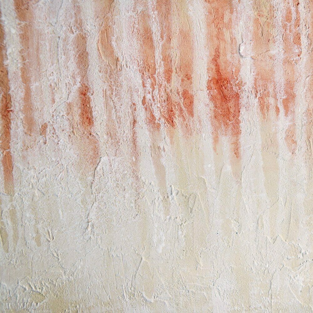Warm glow - ciepły abstrakcyjny obraz na płótnie 70x100, ręcznie malowany