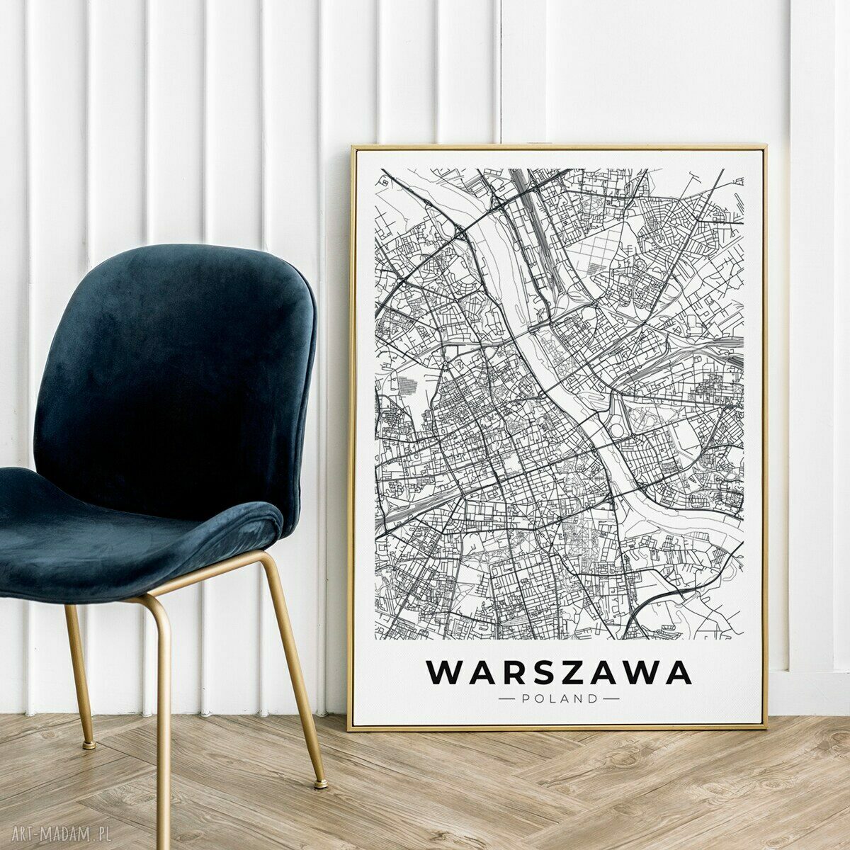 Warszawa mapa - plakat 30x40 cm