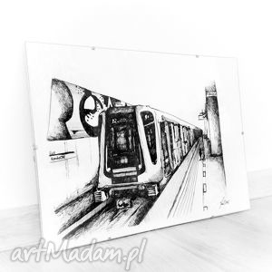 warszawa metro rondo daszyńskiego grafika - czarne dekoracje