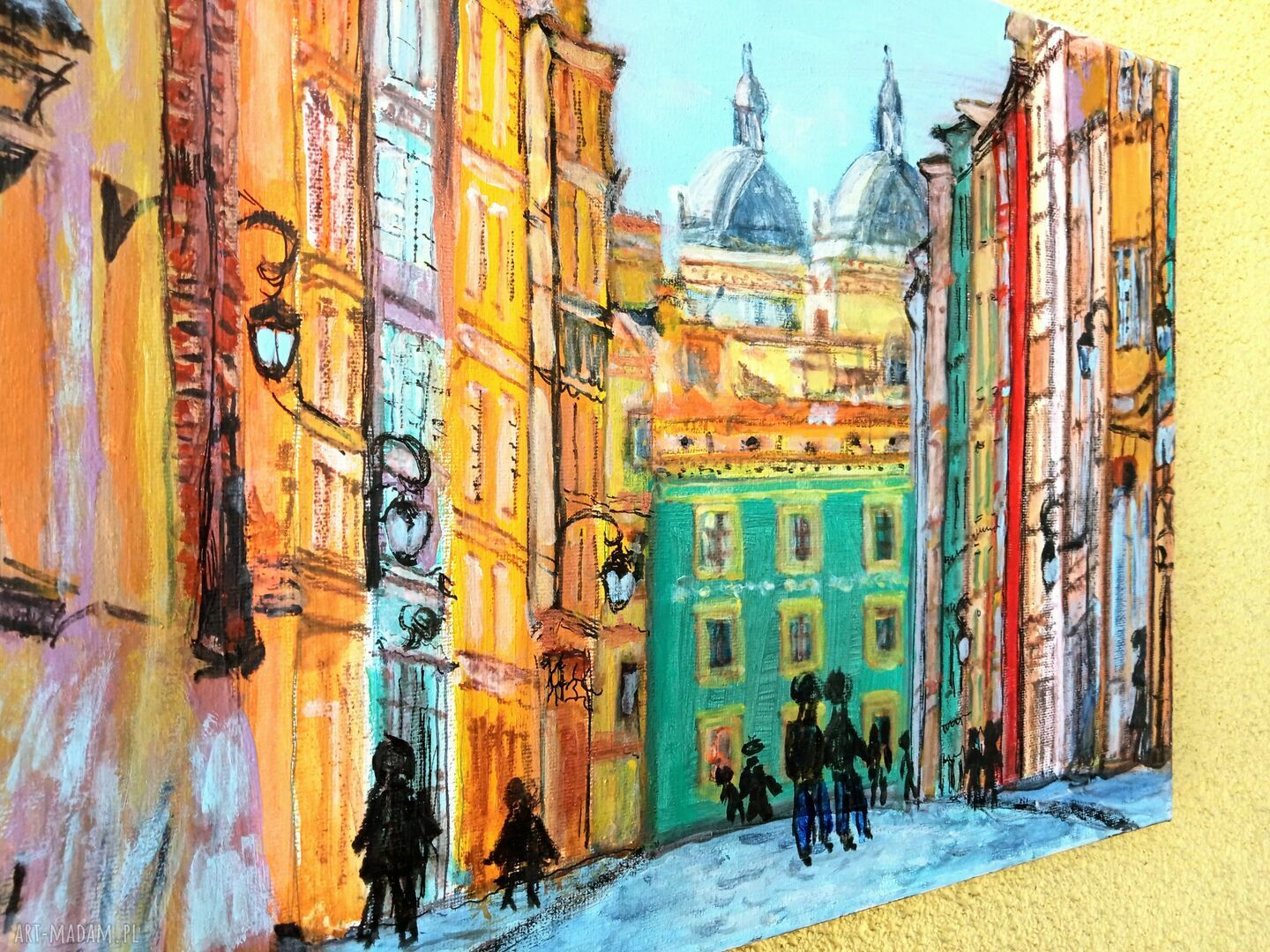 Obraz „Warszawa ul. Piwna” - akryl tempera, sygnowany i gotowy do zawieszenia