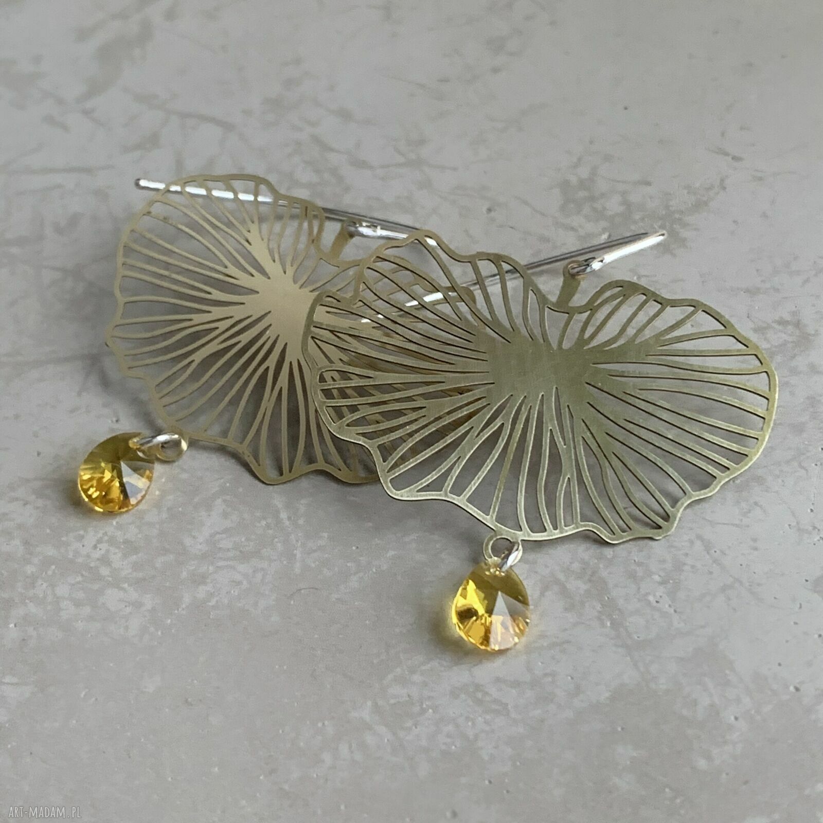 Kolczyki Water Lily & Swarovski - ręcznie robione