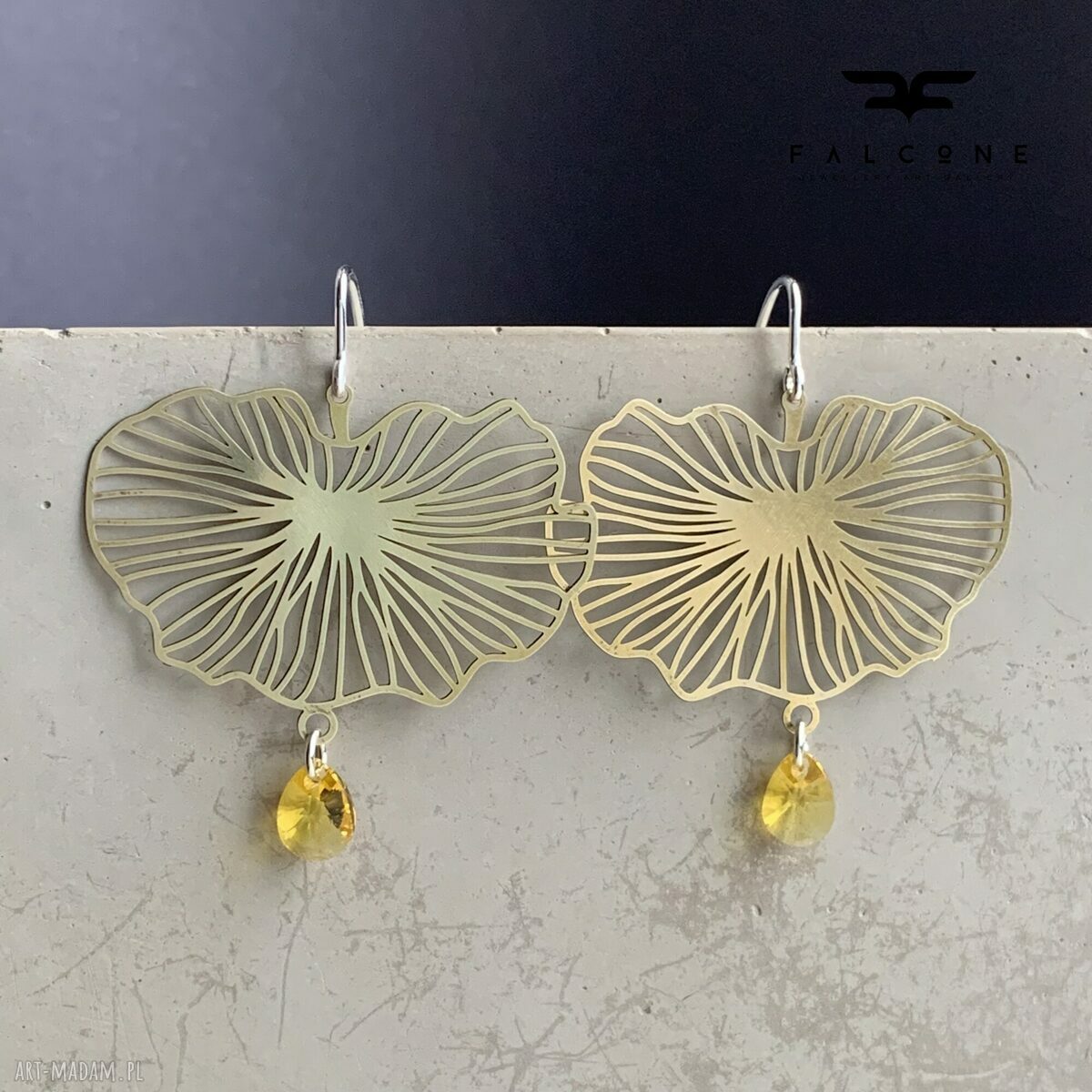 Kolczyki Water Lily & Swarovski - ręcznie robione