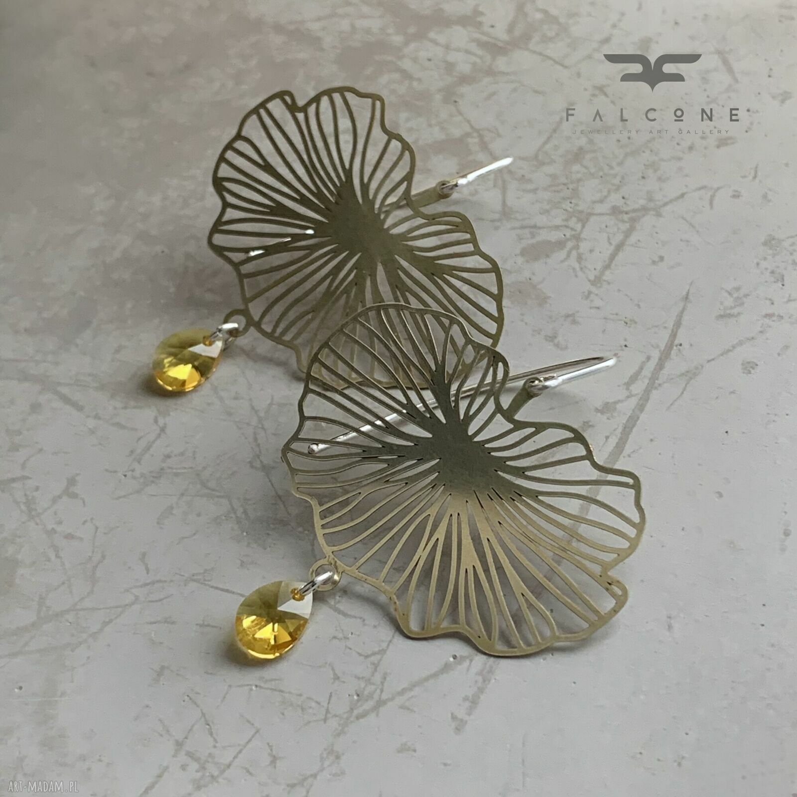 Kolczyki Water Lily & Swarovski - ręcznie robione