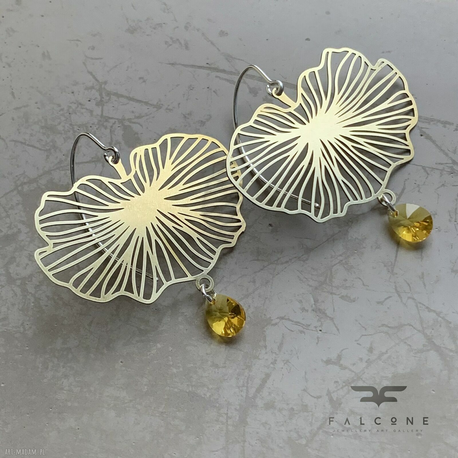 Kolczyki Water Lily & Swarovski - ręcznie robione