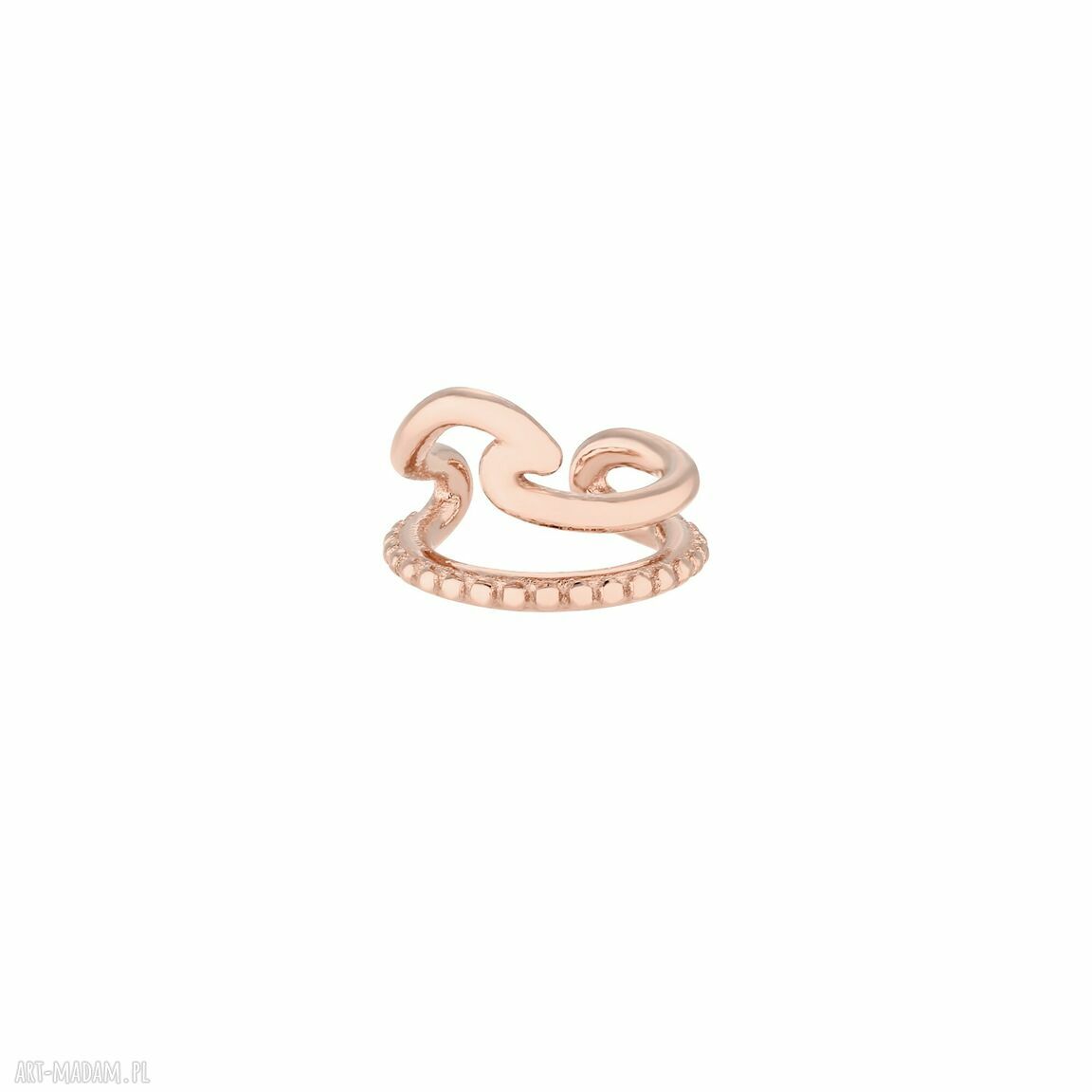 Nausznica różowego złota naucho ozdoba fala wave pozłacana