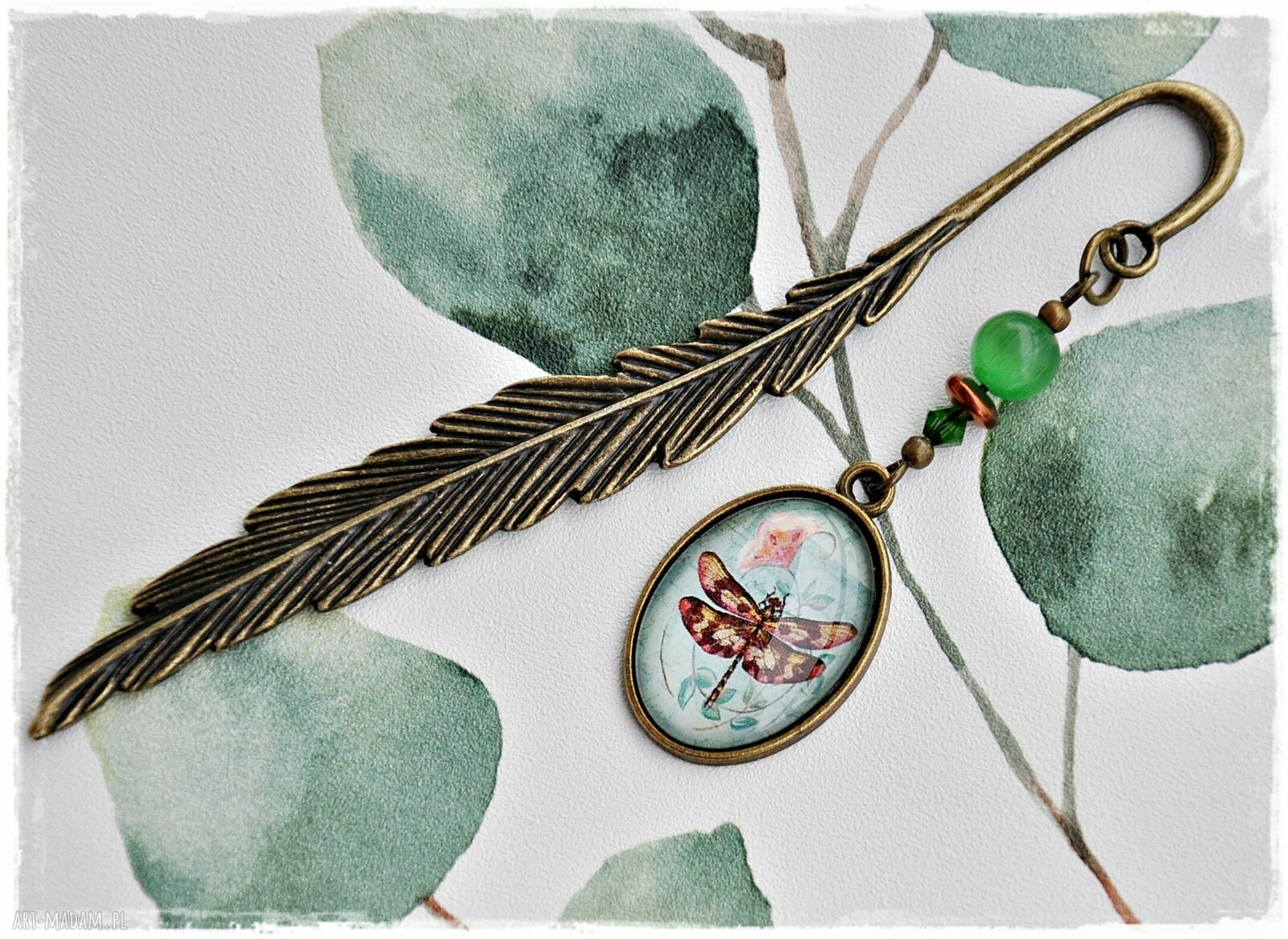 Ważka niezwykła zakładka vintage Handmade