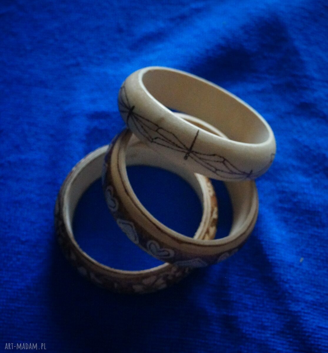 bransoletki: Ważkowa Bransoleta ręcznie wypalana drewniana bransoletka Handmade