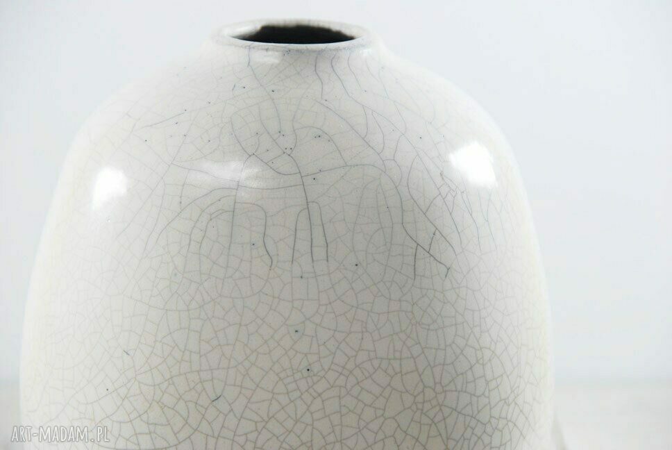 Wazon ceramiczny w technice raku - unikatowe spękania i ręczne wykonanie