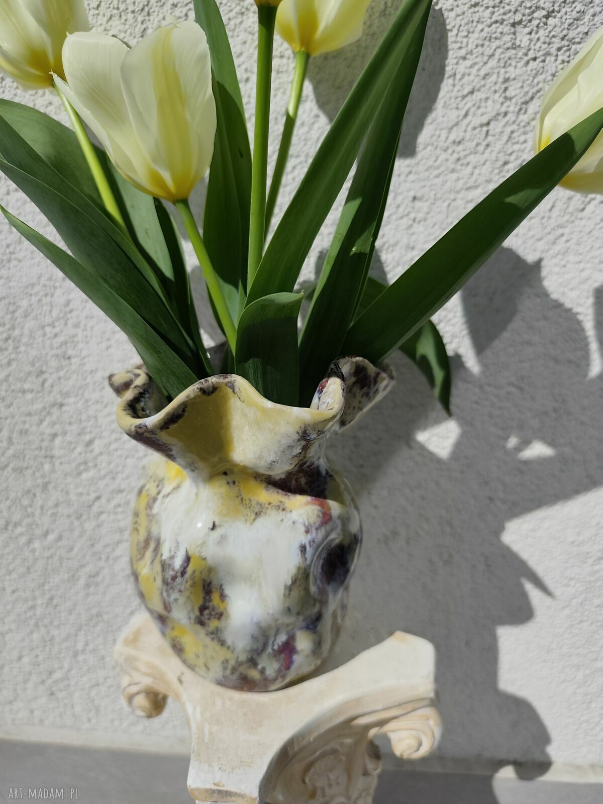Wazon ceramiczny na kwiaty - ręczne wykonanie Wolna Chwila