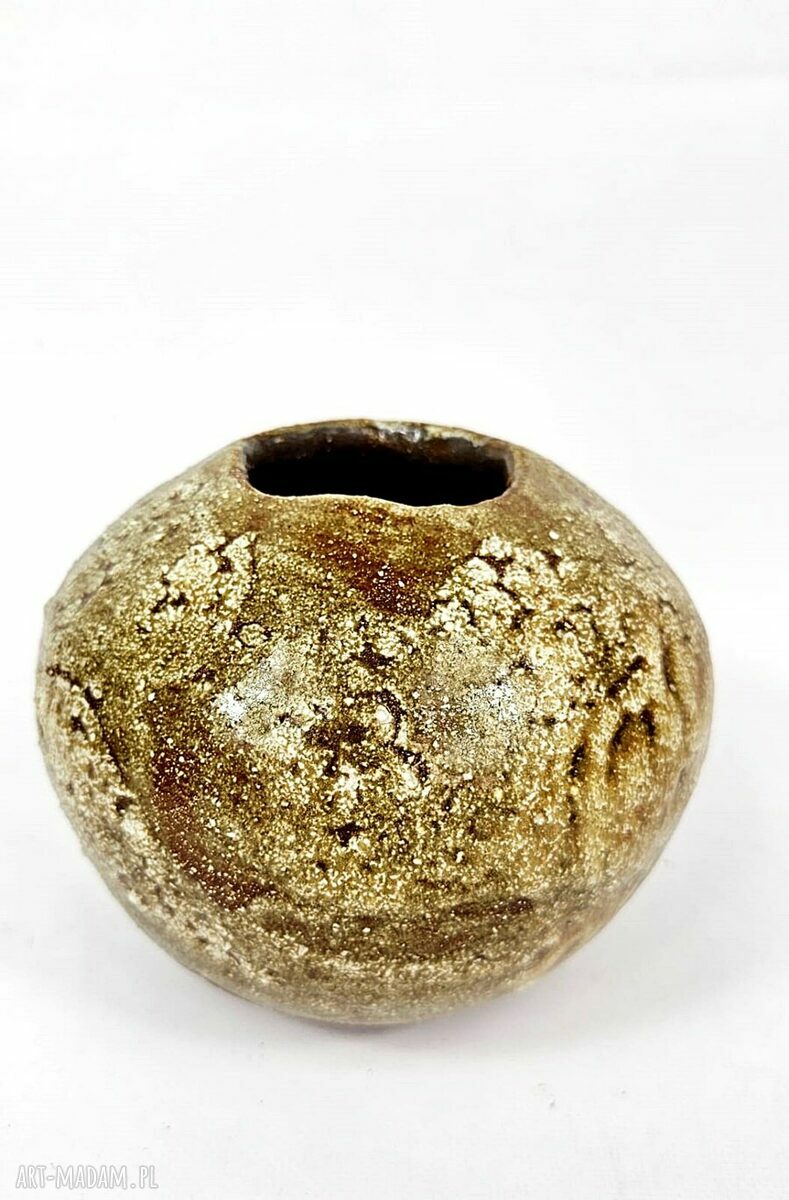 Wazon ceramiczny handmade poLEPIONE - brąz i beż