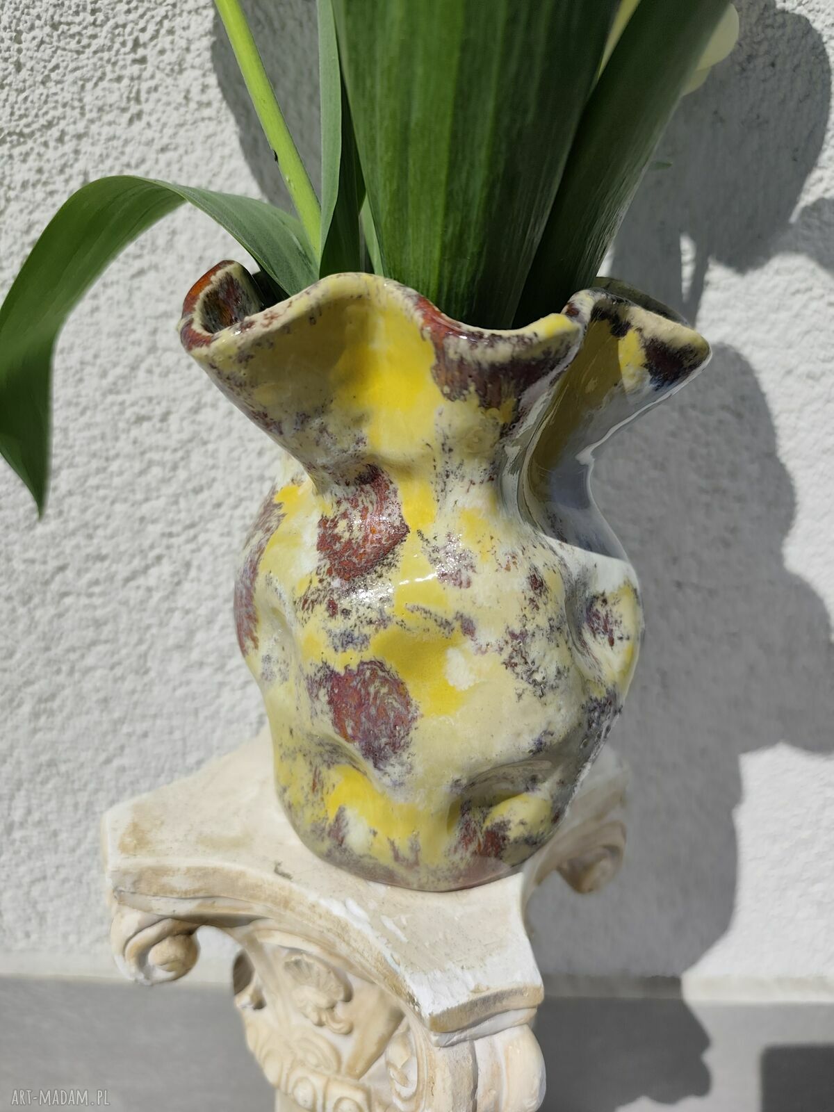 Wazon ceramiczny na kwiaty - ręczne wykonanie Wolna Chwila