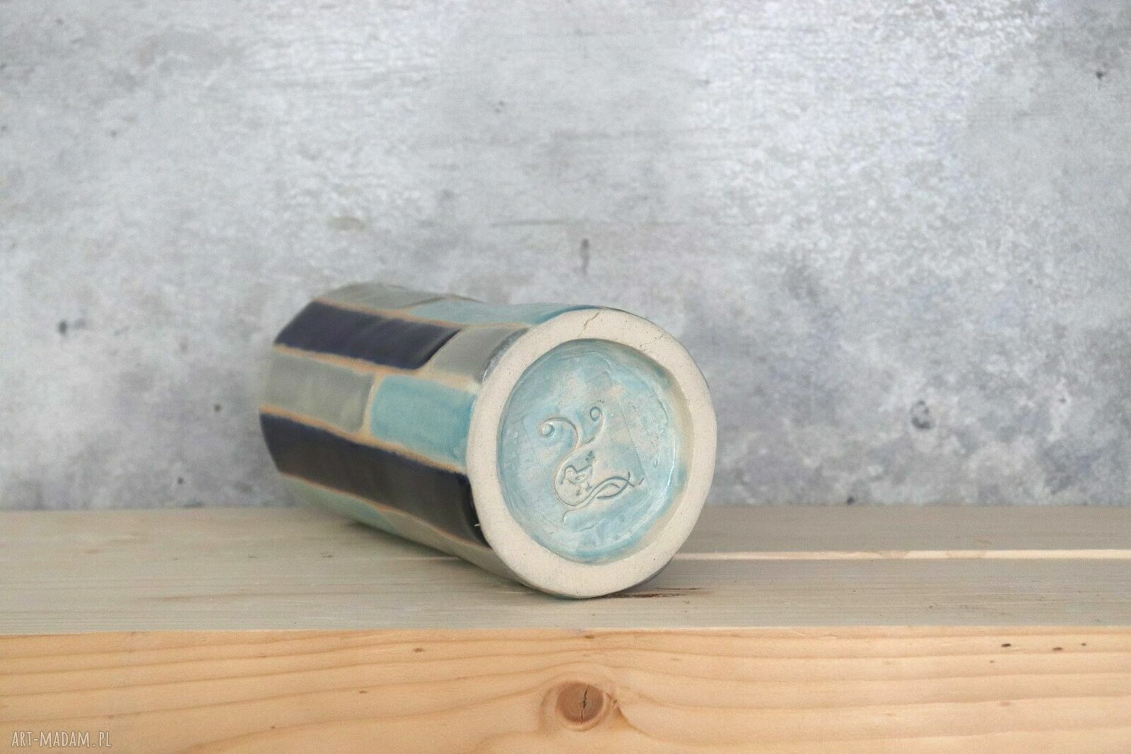 Wazon ceramiczny Otuliny - handmade w błękicie i szarości