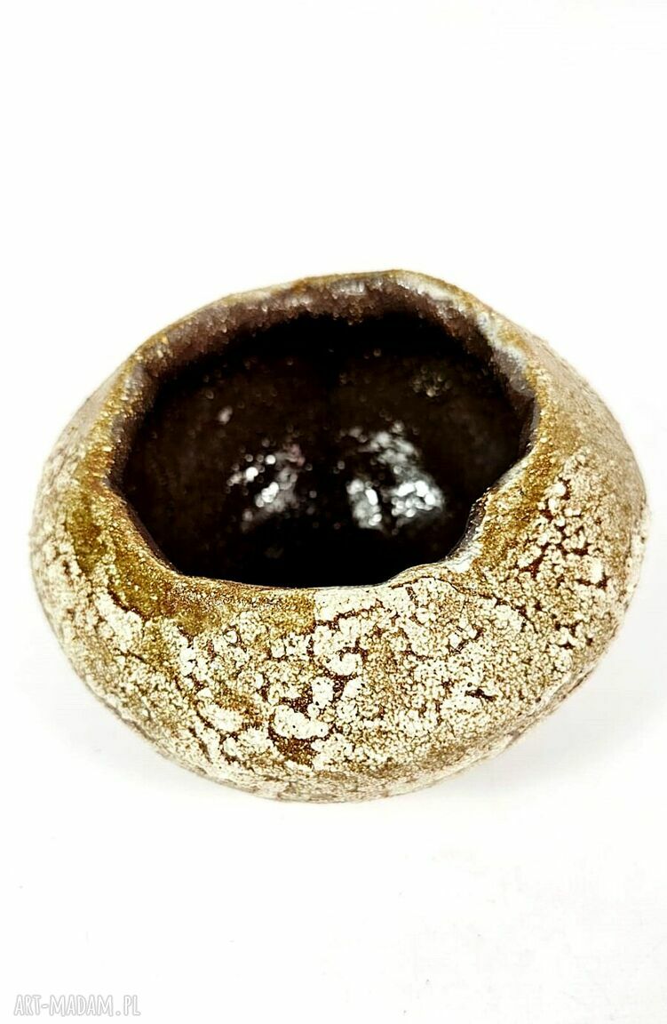 Wazon ceramiczny Polepione - brąz i beż