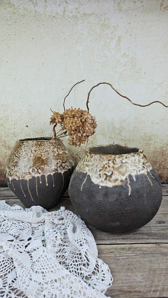 Wazon ceramiczny - ręcznie lepiona dekoracja poLEPIONE