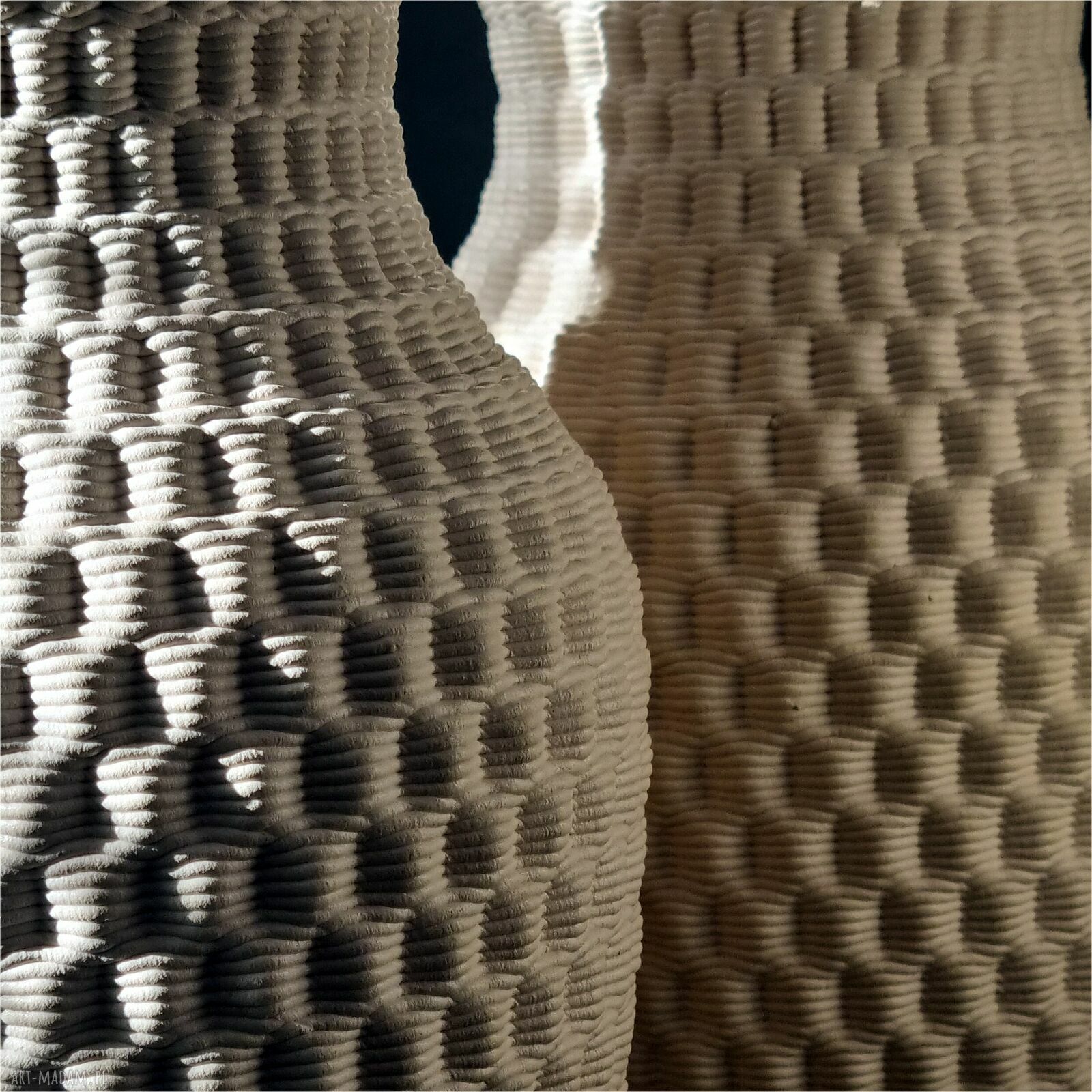 Wazon ceramiczny druk 3D Nowoczesny Minimalistyczny na kwiaty - beżowy, 21 cm