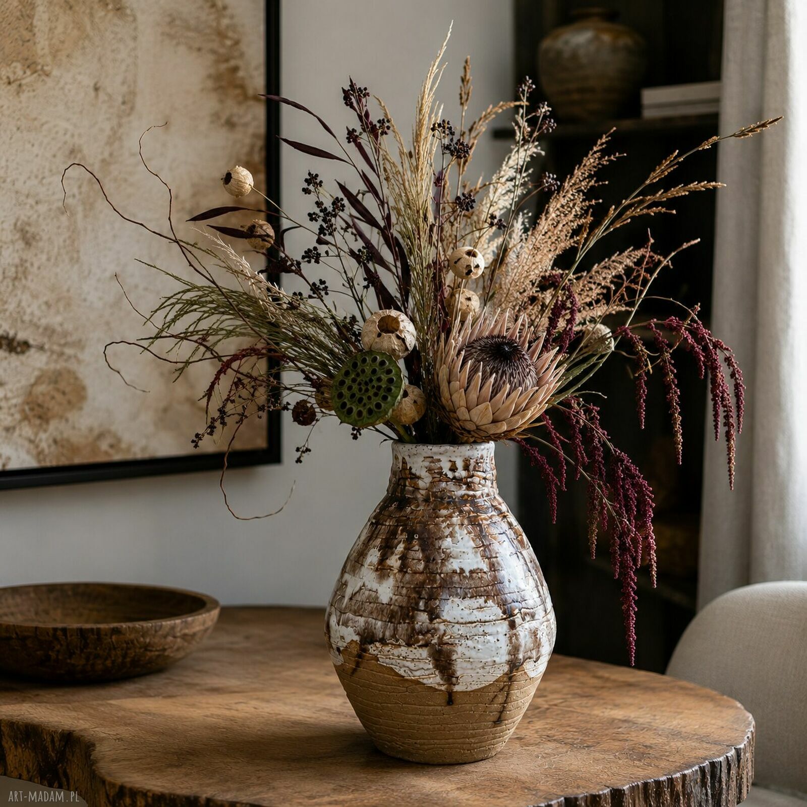 Wazon ceramiczny XXL - surowy unikat ręcznie wykonany