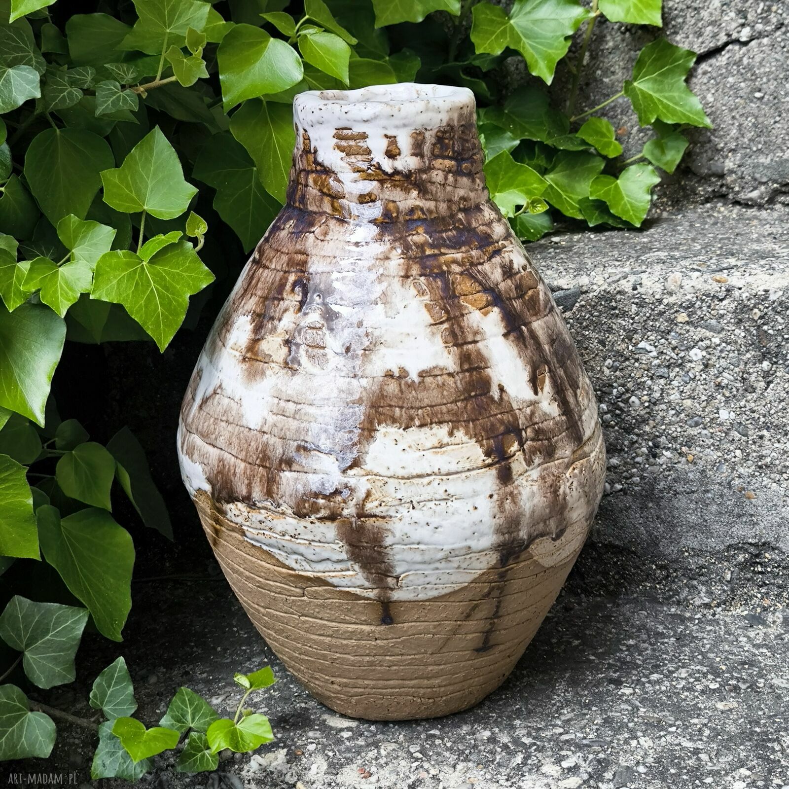 Wazon ceramiczny XXL - surowy unikat ręcznie wykonany