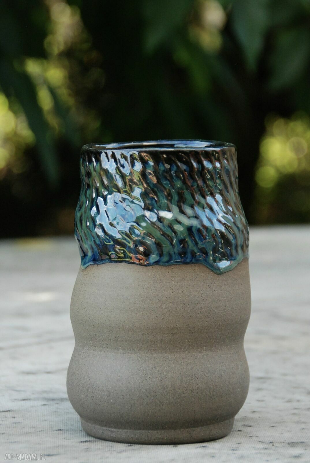 Wazon ceramiczny Szara Głębia - ręcznie robiona dekoracja do domu