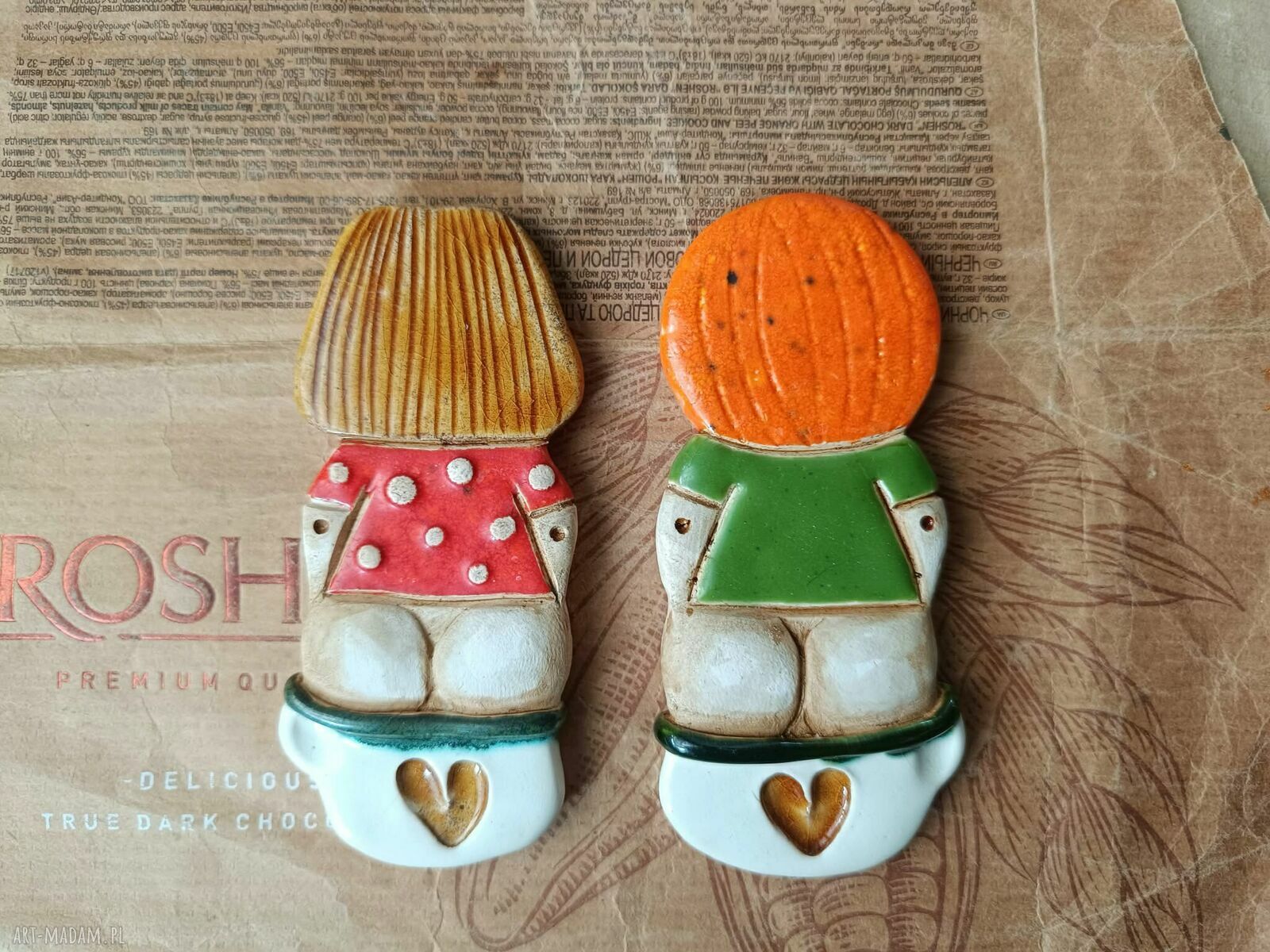 Ręcznie robione ceramiczne zawieszki na drzwi WC