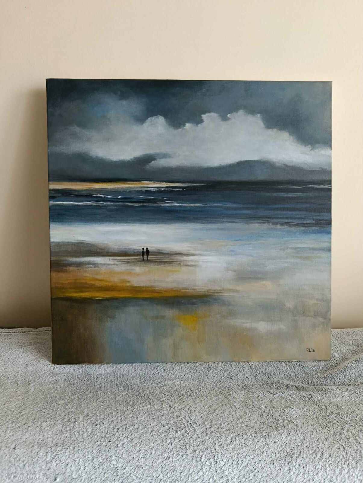 We dwoje - obraz akrylowy 50/50 cm z plażą (bez ramy)