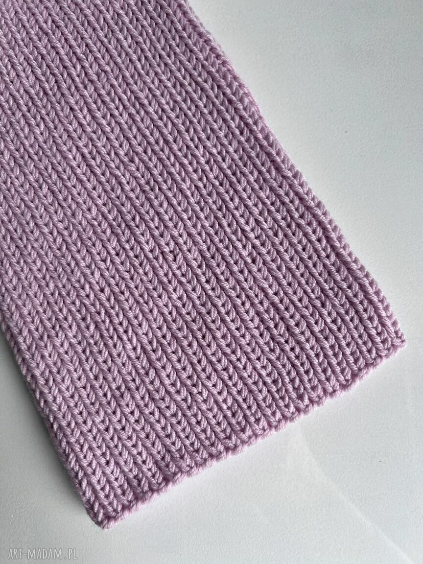 Czapka NANA z 100% Baby Merino w pudrowym różu - ręcznie robiona