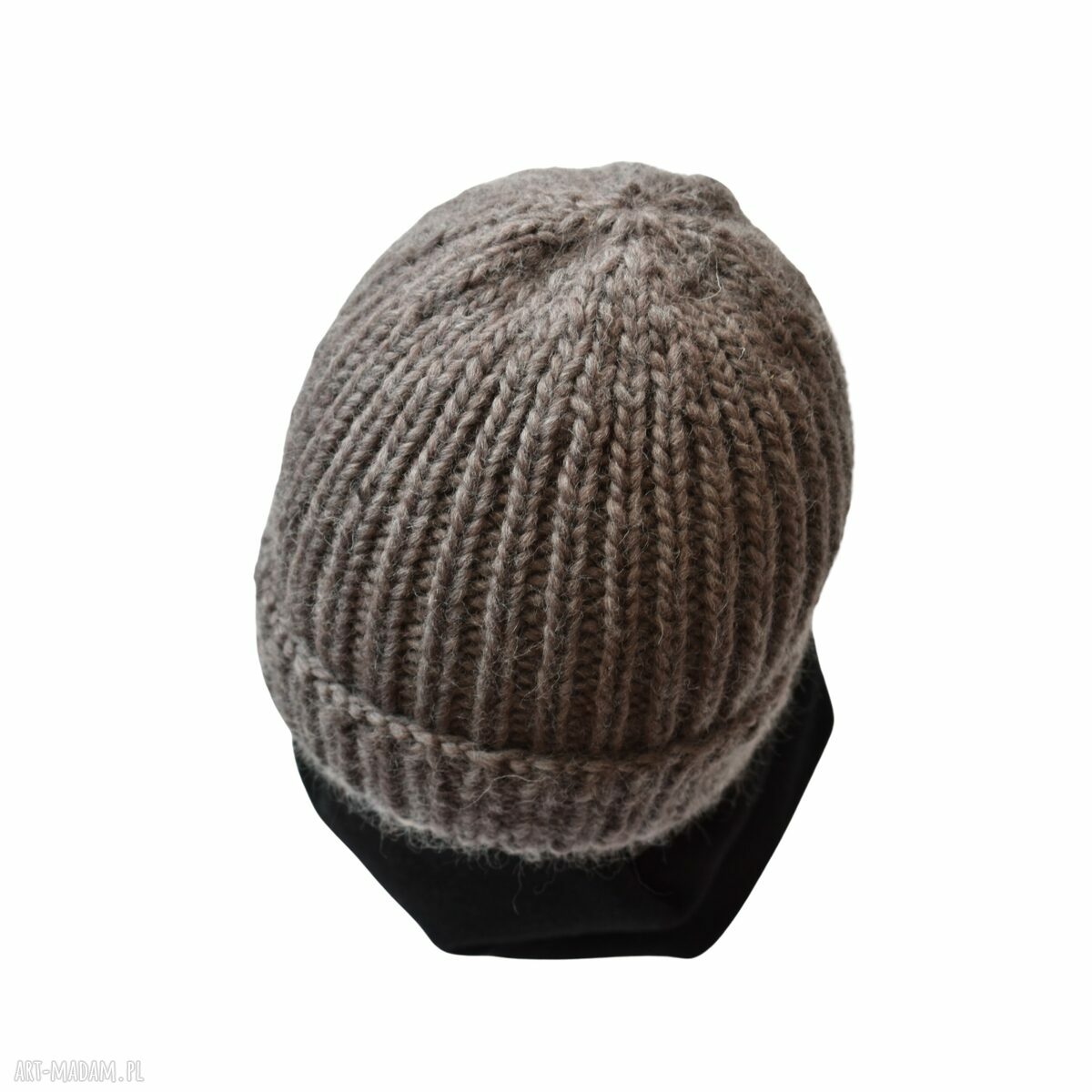 Wełniana czapka LUCKY HAT na zimę - bezszwowa, ręcznie robiona (54-58 cm)