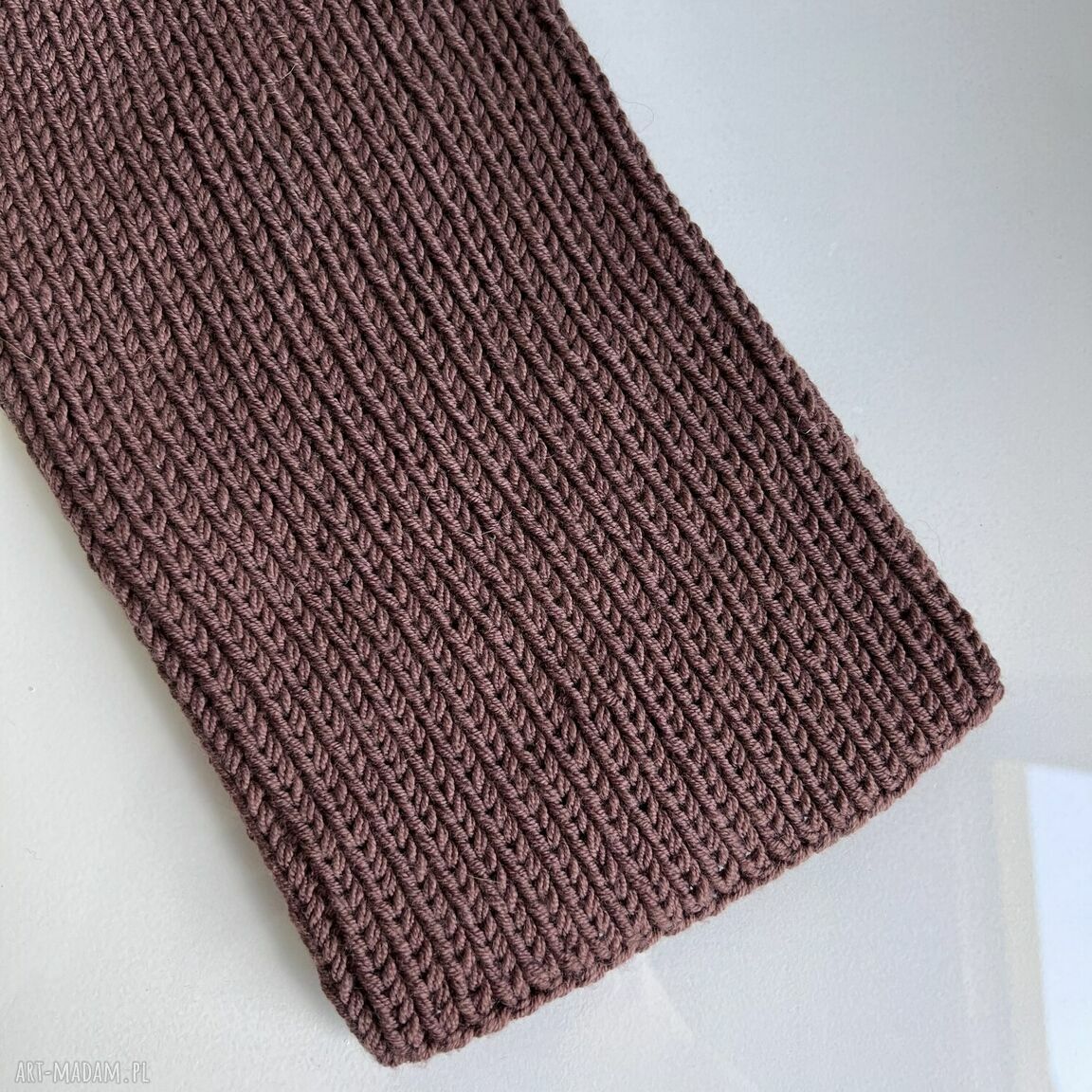 Czapka wełniana NANA z 100% Baby Merino - kolor Czekolada (52)