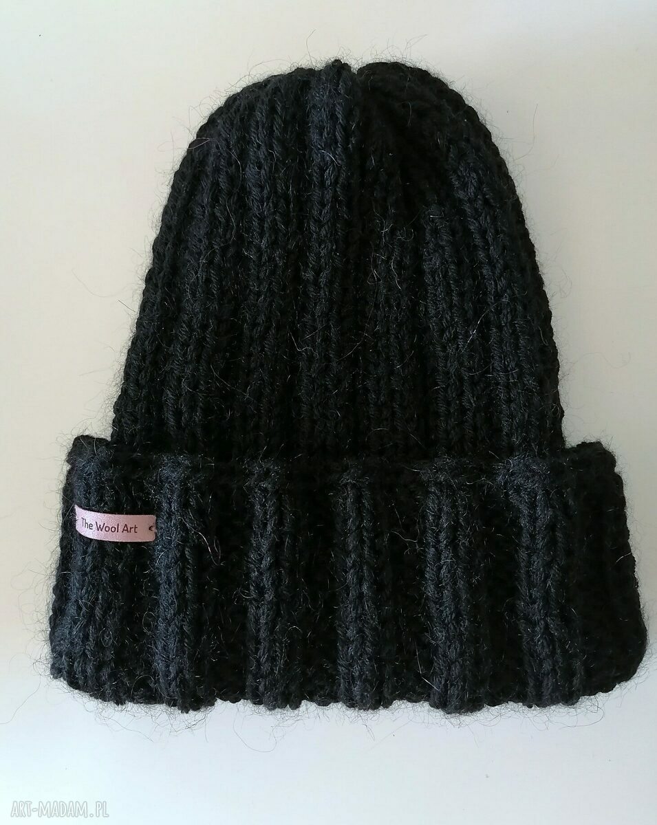 Czapka wełniana unisex z merino i kidsilkiem czarna