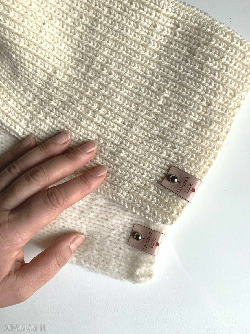 Czapka wełniana NANA 100% Baby Merino w kolorze ecru