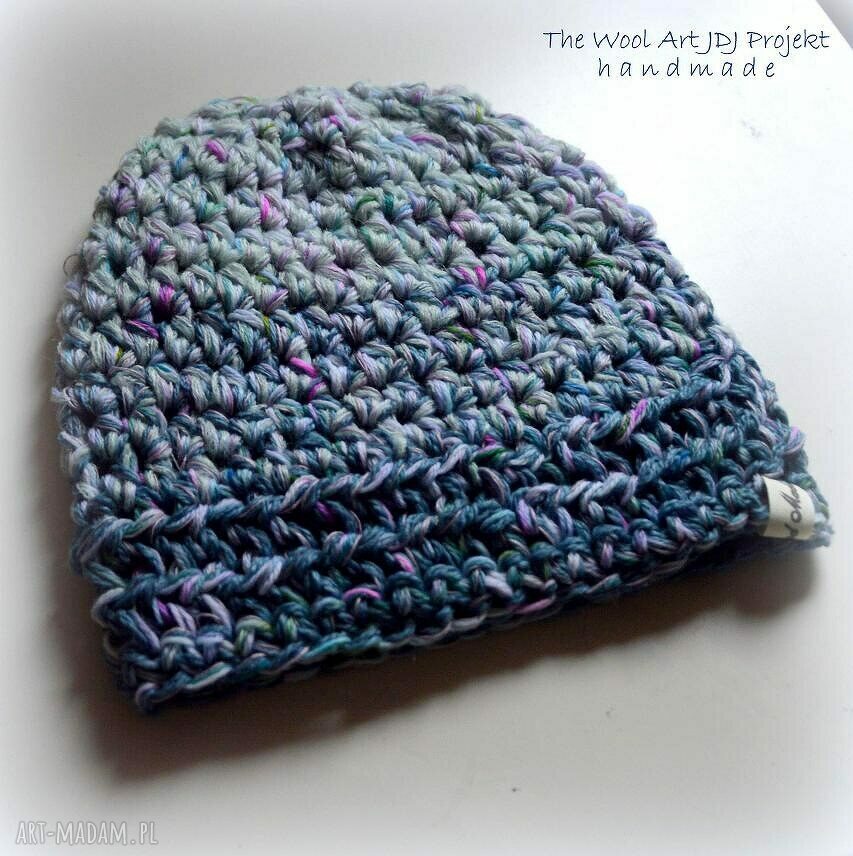 czapki: gruba czapka handmade
