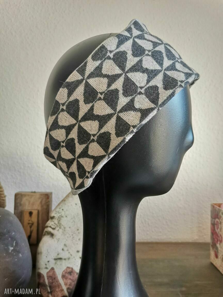 Wełniana opaska boho etno-folk Frida Box W1 - miękka i ciepła