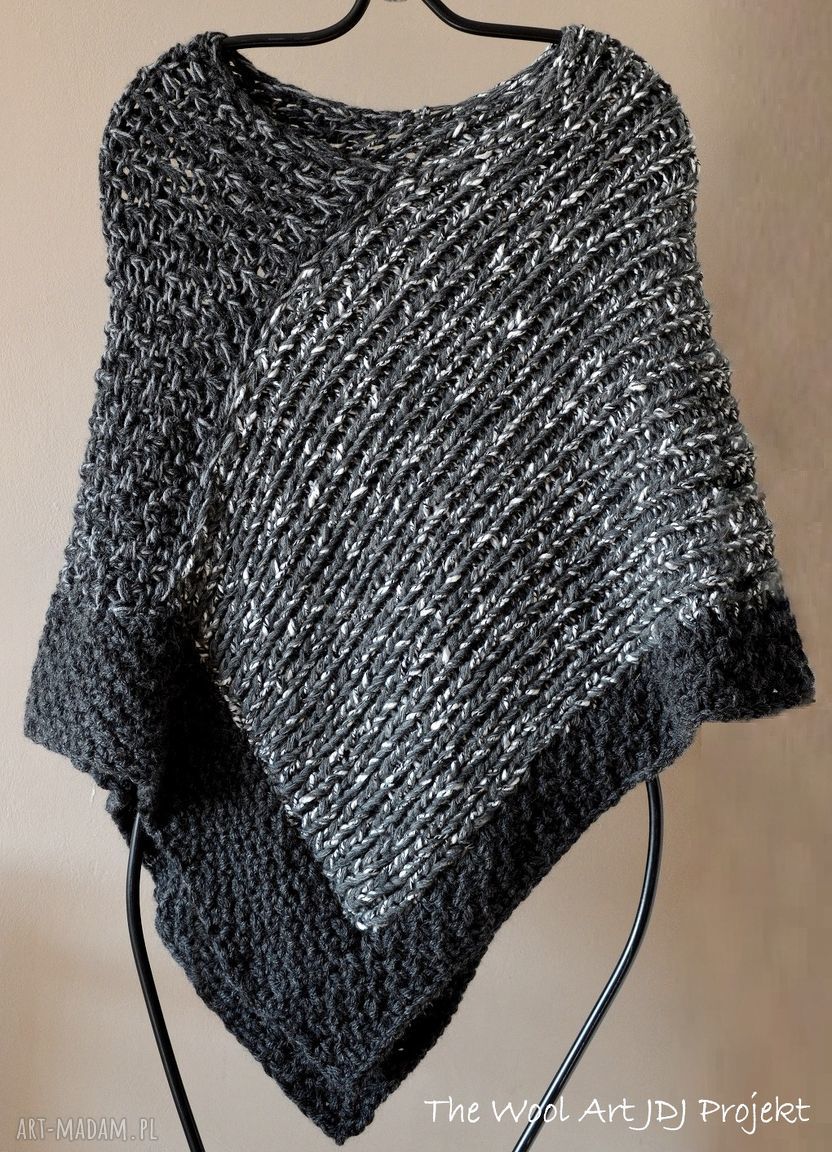 poncho: asymetryczne ponczo Ręcznie robione