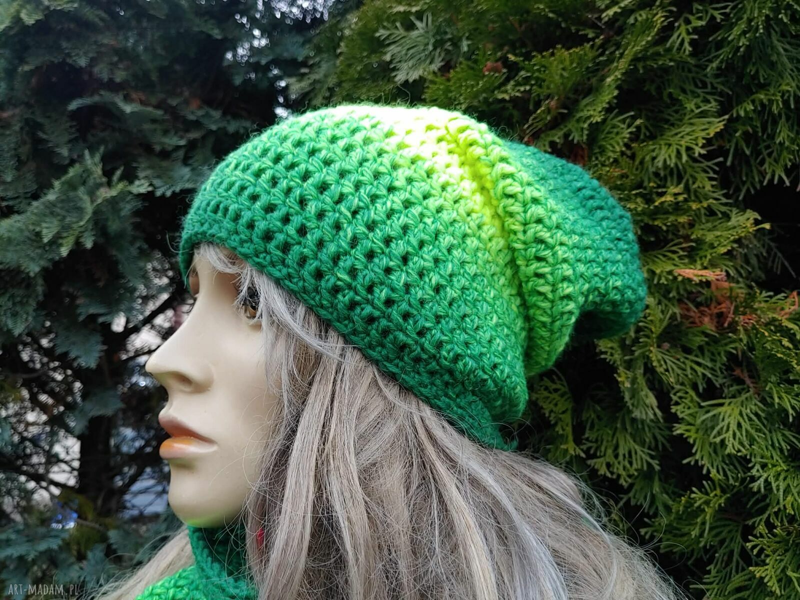 Wełniana czapka i komin na szydełku - zimowy komplet handmade