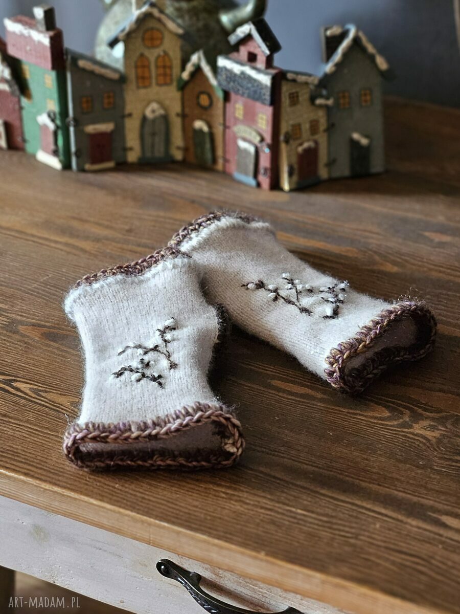 rękawiczki: Rękawiczki mitenki Handmade