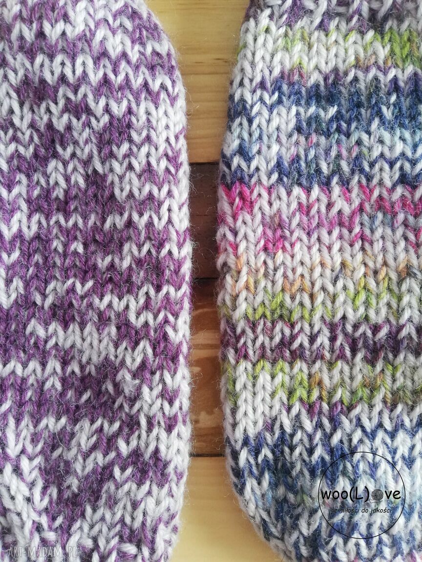 rękawiczki: wełniane rękawiczki OWIECZKI FIOLETOWY MIX Handmade