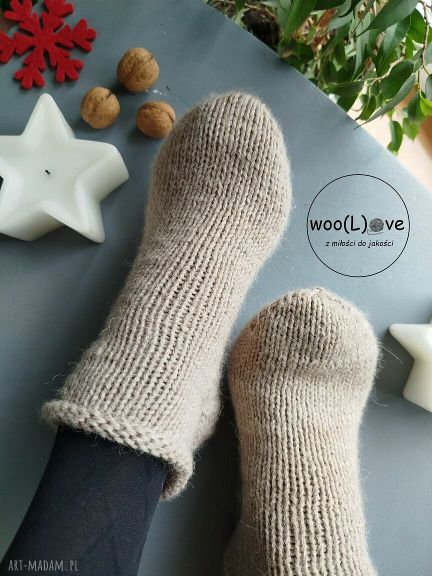 Skarpeciaki wełny alpaki mono rolki jasny beŻ rozmiar wełniane