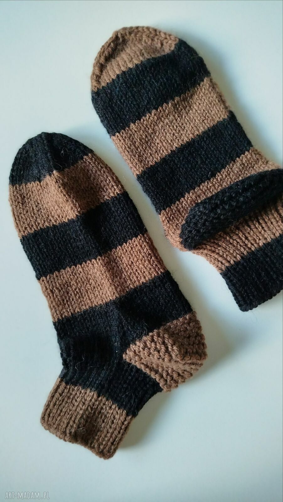 Skarpeciaki wełny alpaki pasiaki ŚciĄgacz czerń orzech rozmiar