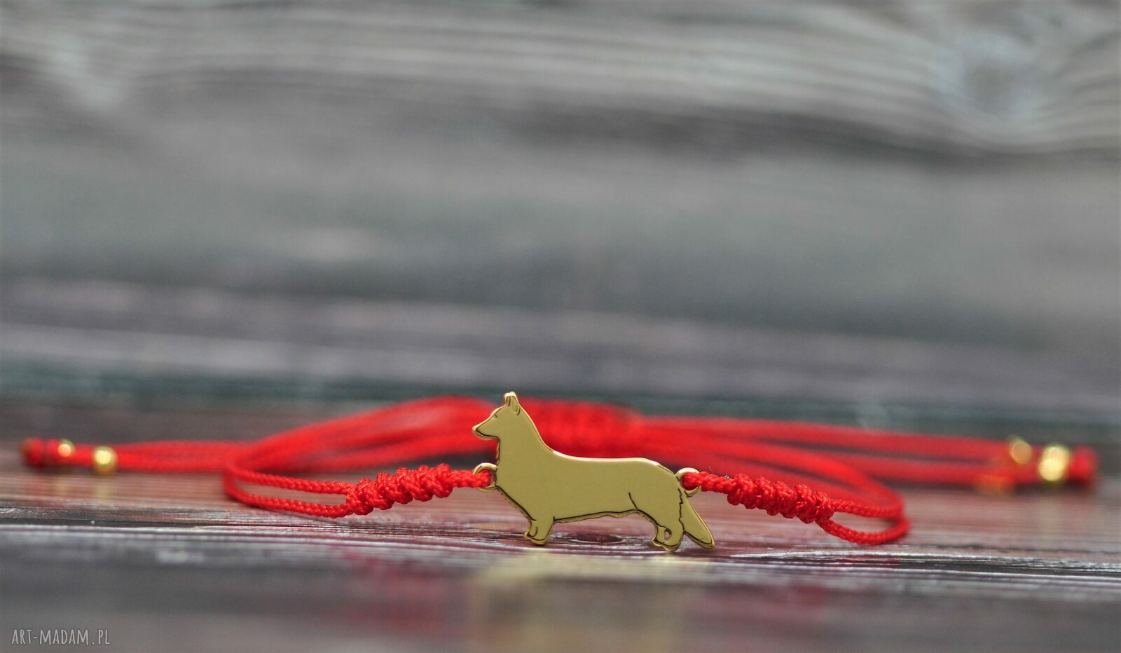 Welsh Corgi - bransoletka z pozłacanego srebra 925