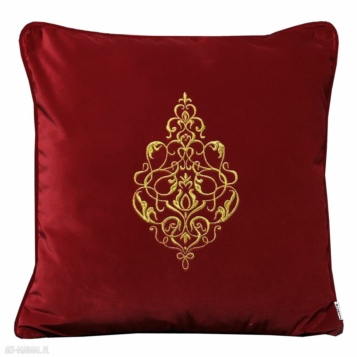 Komplet 3 poduszek welur i aksamit z haftem BORDO 45x45 cm (Majunto)