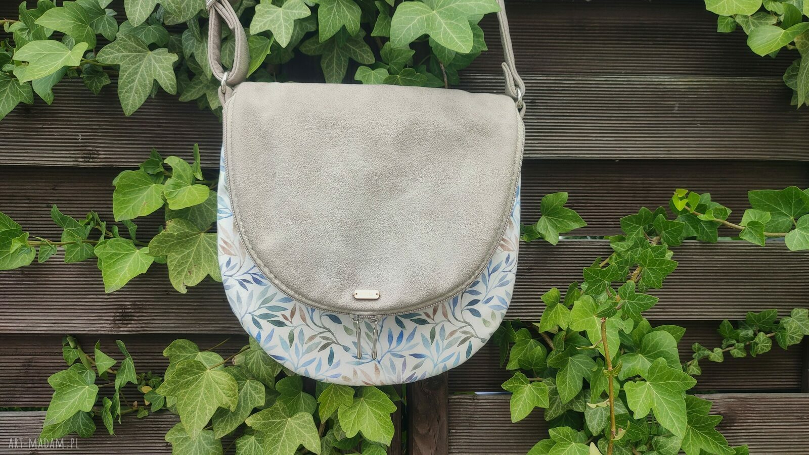 Listonoszka nubuk beż łąka XS Handmade