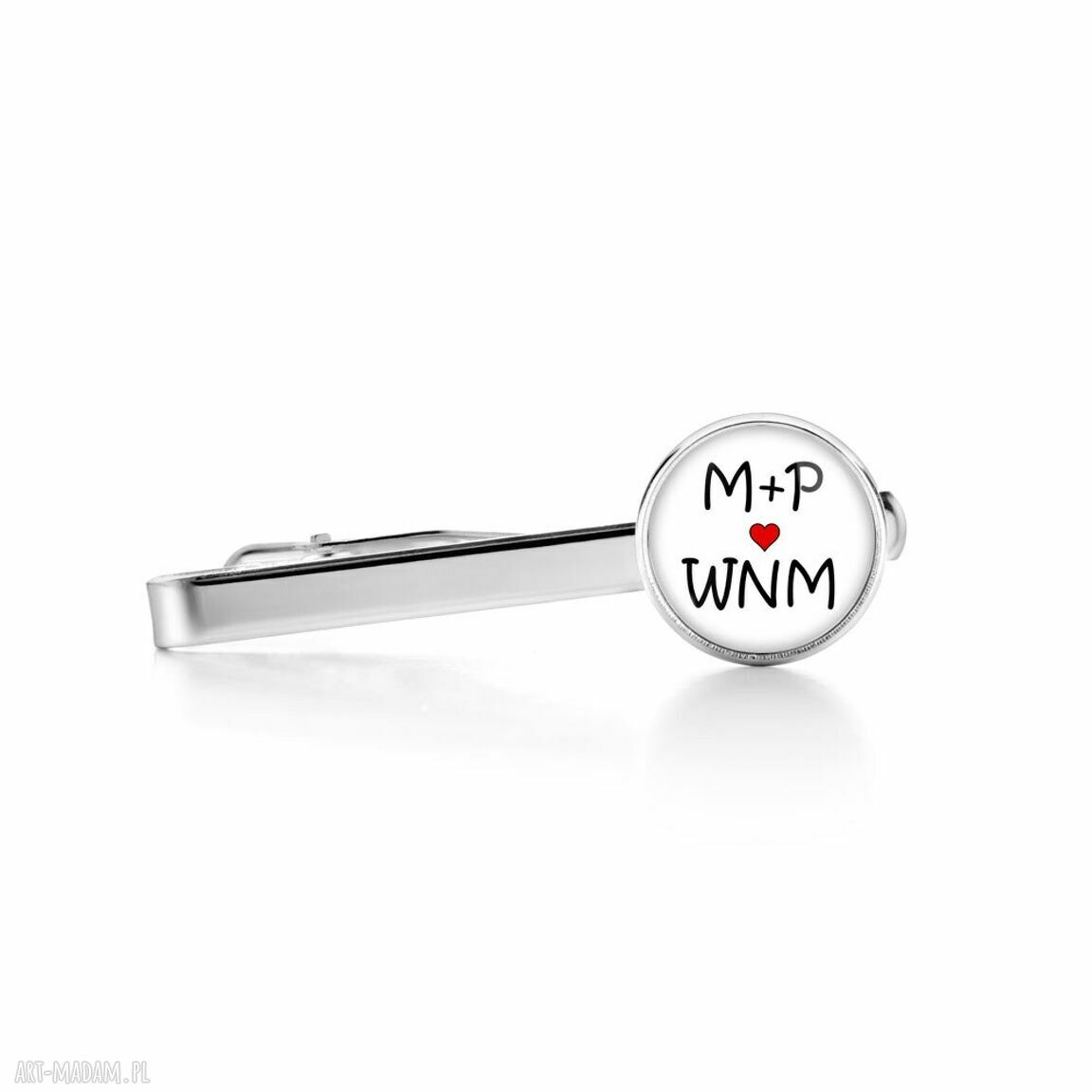 Spinka do krawata „WIELKA NIESKOŃCZONA MIŁOŚĆ” - ręcznie robiona z grafiką
