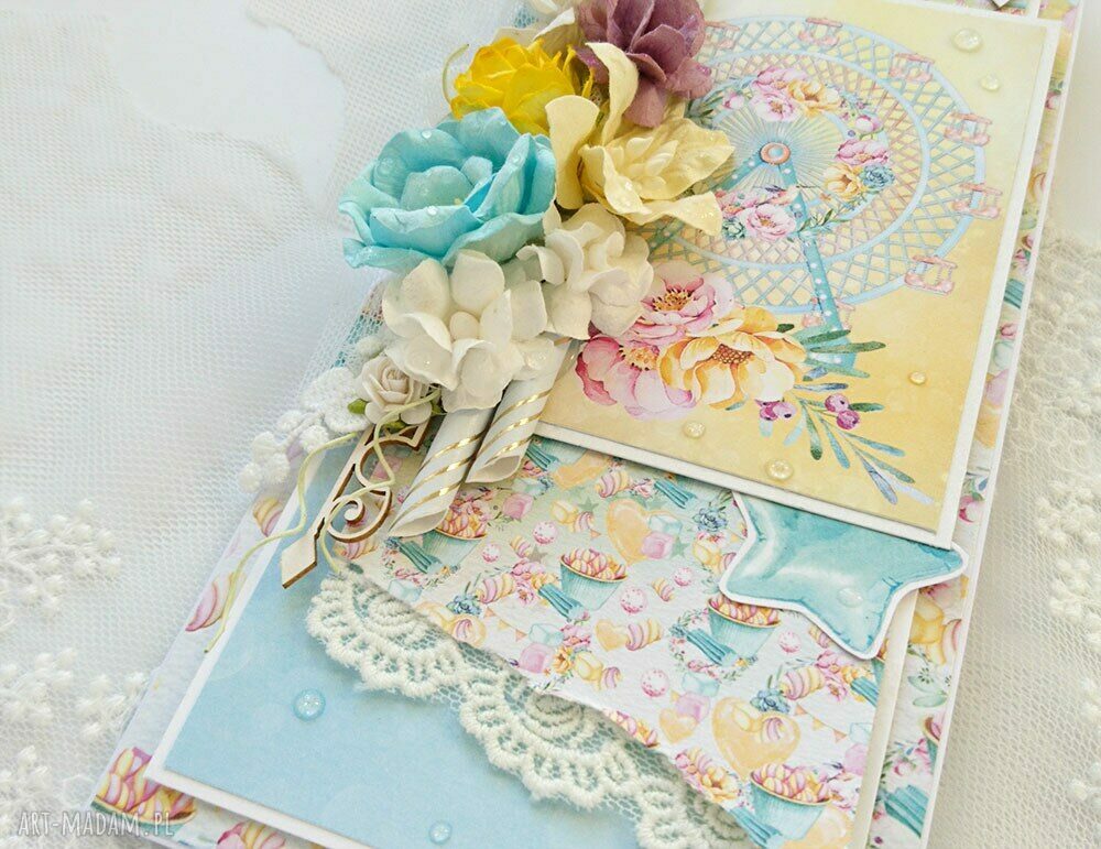 scrapbooking kartki: Wesoła kartka okolicznościowa Ręcznie robione