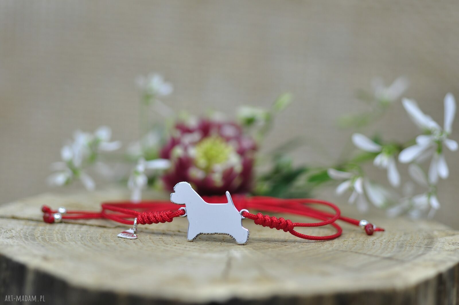 West Highland white terrier - bransoletka handmade ze srebra 925