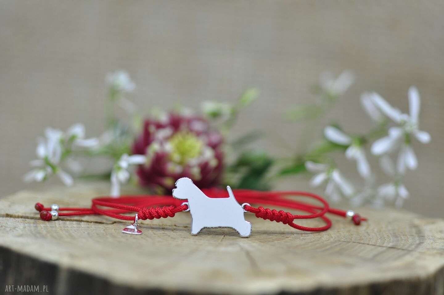 West Highland white terrier - bransoletka handmade ze srebra 925