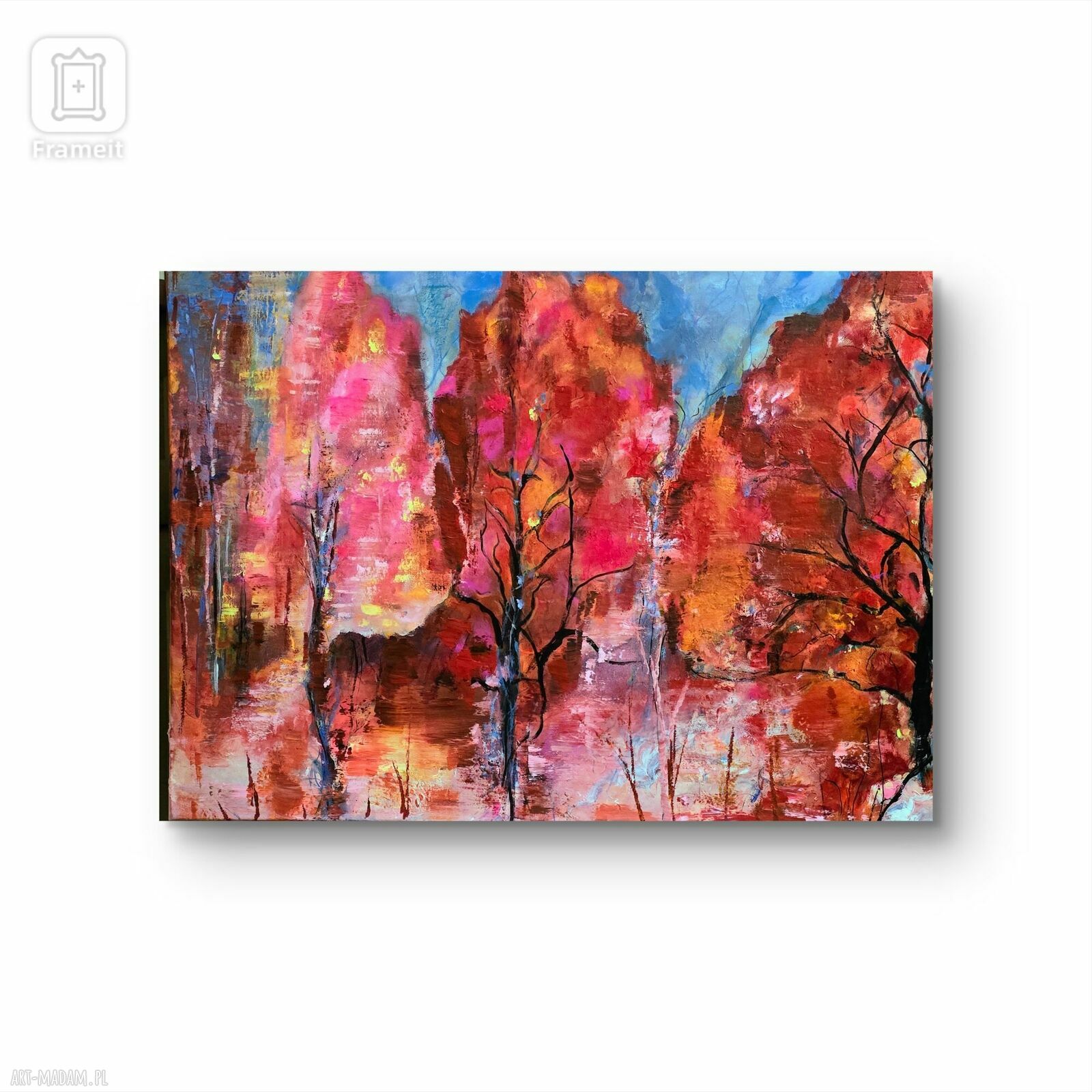 What a wonderful world - obraz polska jesień 70x50 cm (akryl i tempera)