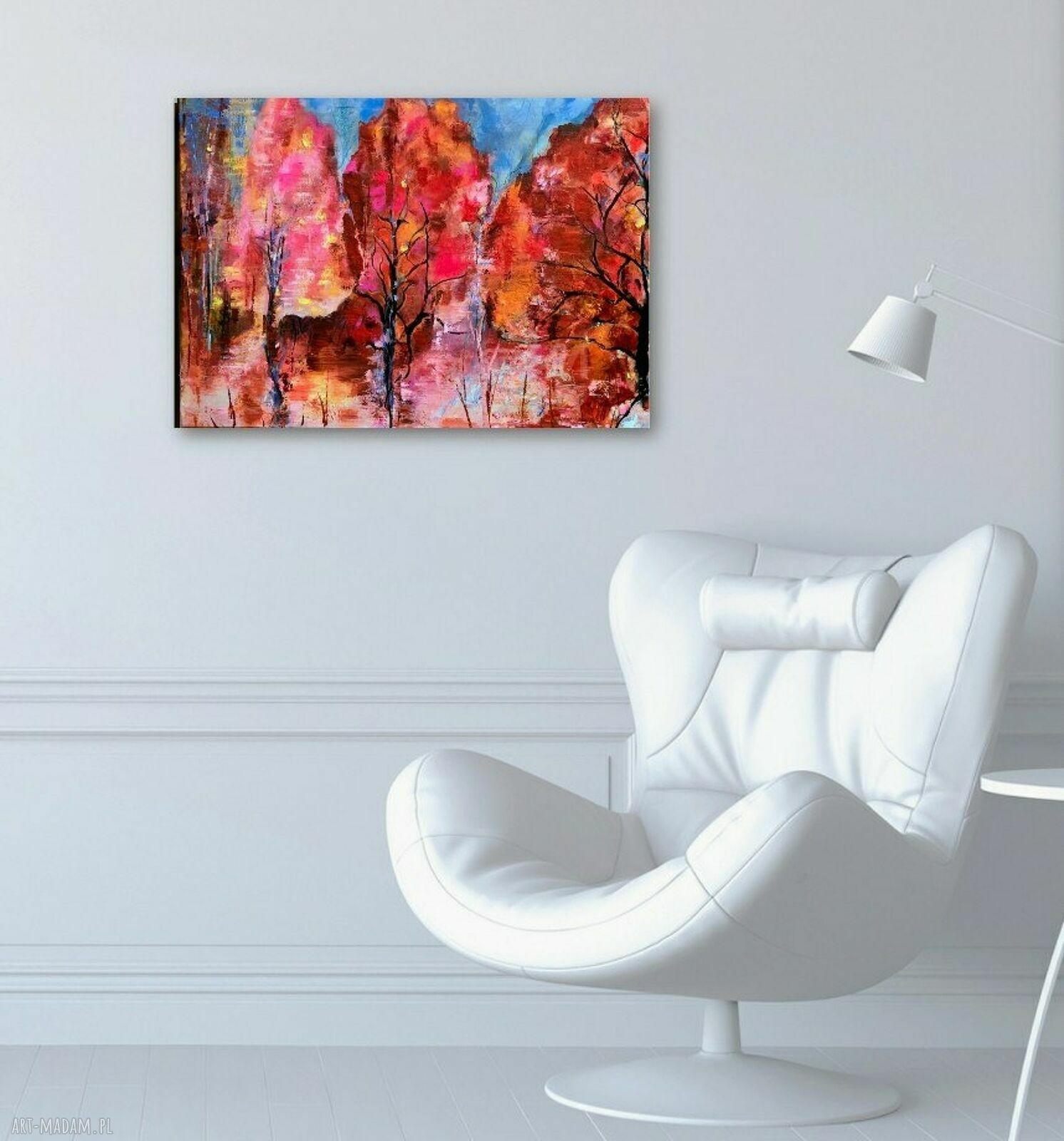 What a wonderful world - obraz polska jesień 70x50 cm (akryl i tempera)