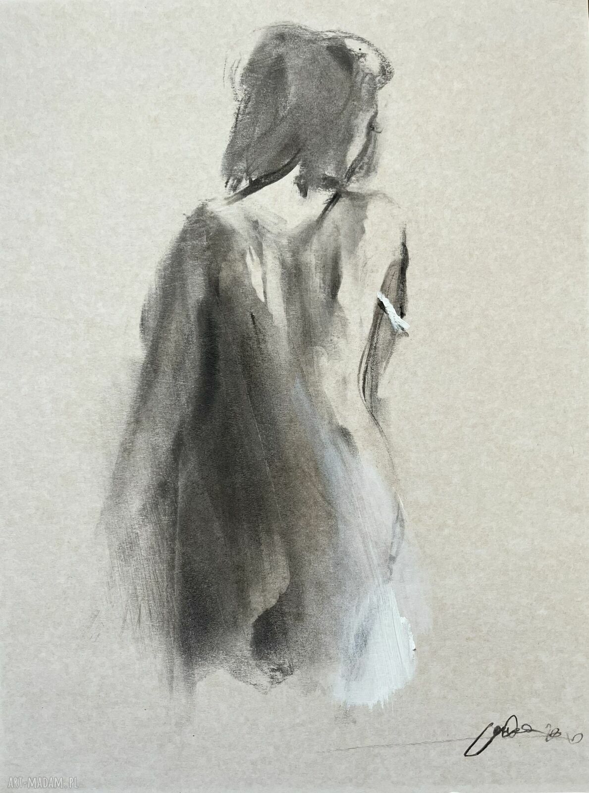 White - minimalistyczna grafika kobiety 30x40 cm