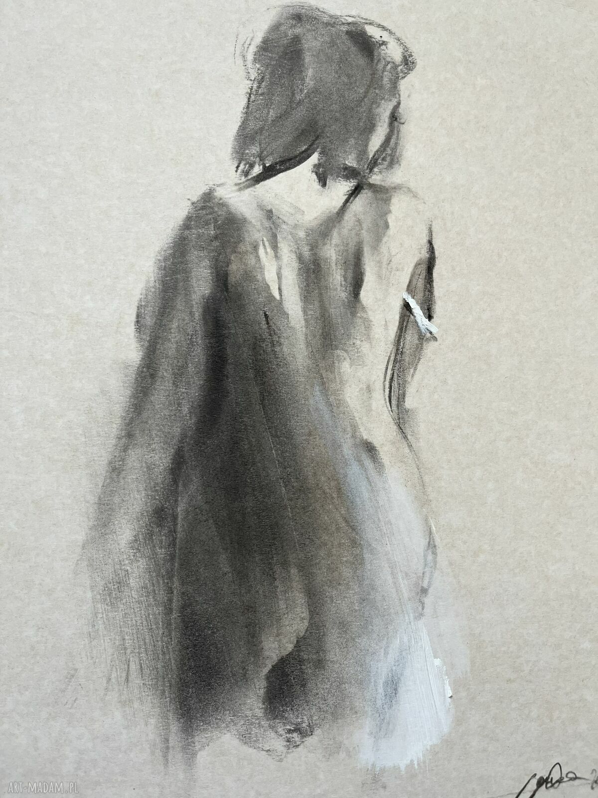 White - minimalistyczna grafika kobiety 30x40 cm