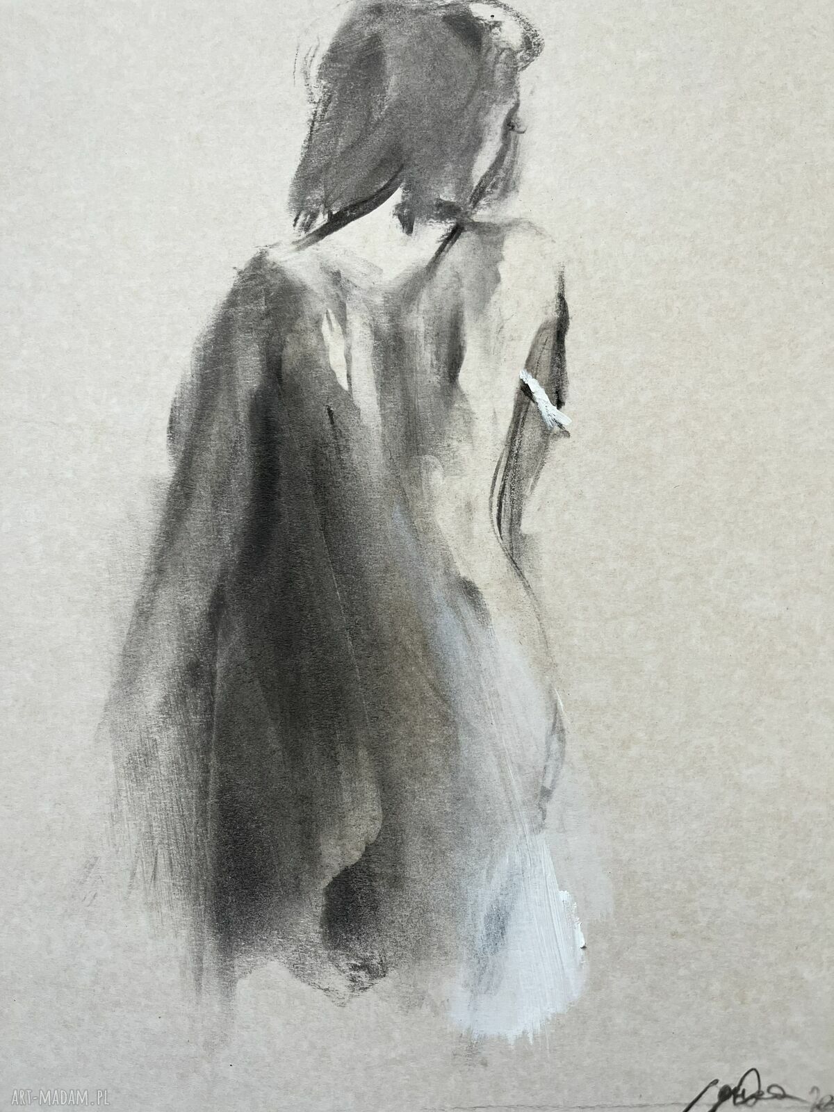 White - minimalistyczna grafika kobiety 30x40 cm