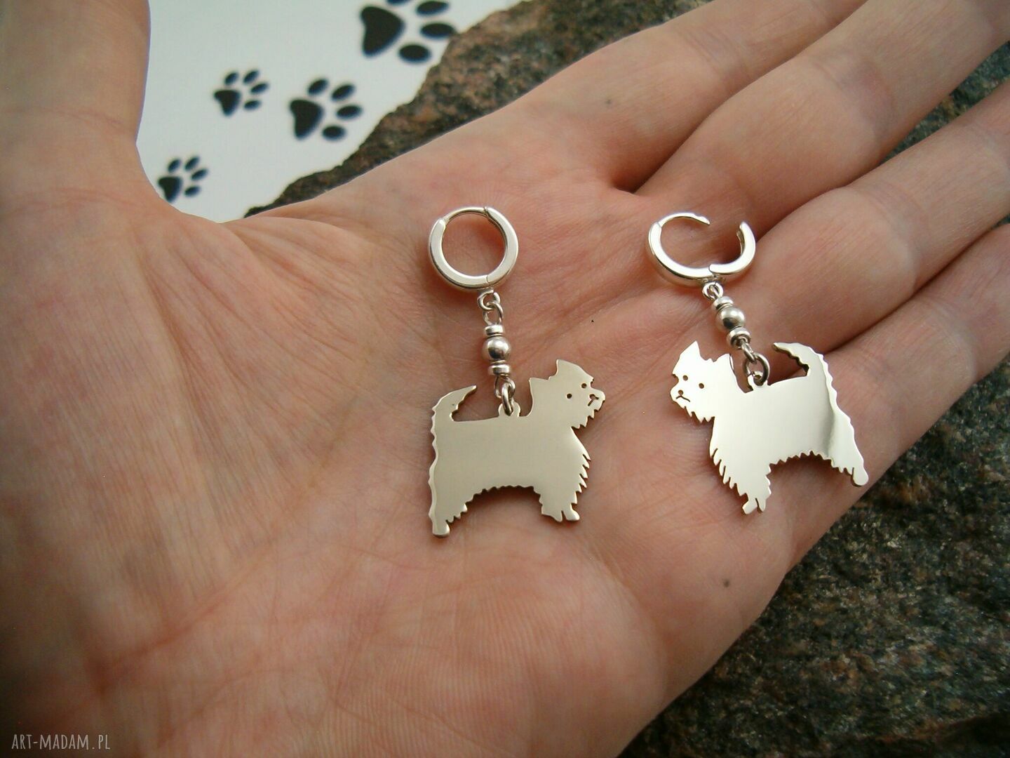 Kolczyki White Terrier ze srebra 925 (nr 26)